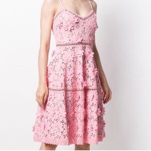 MICHAEL Michael Kors Pink Floral Lace Midi Dress